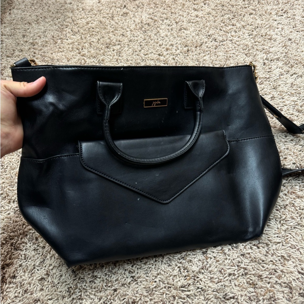 Black Jujube Leather Tote